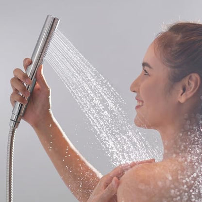 High pressure Round Handheld Shower Head Only, Anti-clog Nozzles, 2 In 1 Function Replacement Shower Wand with Handheld to Clean Tub, Tile & Pets, Rain Shower Head for Bathroom (Chrome) - color: Chrome