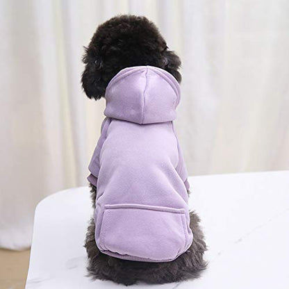 Idepet Pet Dog Hoodies Dog Clothes for Small Dogs Vest Chihuahua Clothes Warm Coat Jacket Autumn Puppy Outfits Cats Dogs Clothing(S, Purple) - color: Purple, size: Small