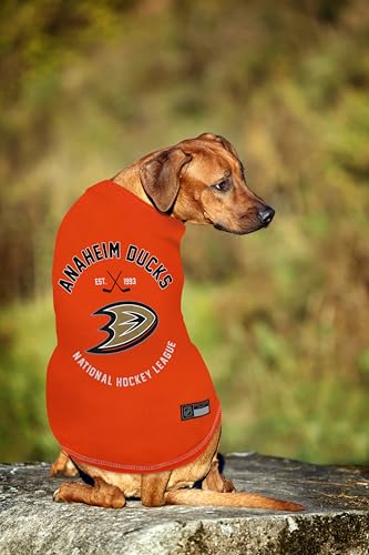 Pets First NHL Anaheim Ducks Tee Shirt for Dogs & Cats, X-Small. - are You A Hockey Fan? Let Your Pet Be an NHL Fan Too! - color: Anaheim Ducks, size: X-Small