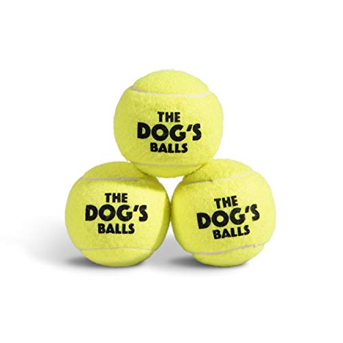 The Big Dog’s Balls Large Dog Tennis Balls 3-Pack Yellow Floats in Water | Our fetch balls combine non-abrasive felt exterior and a thicker rubber core Durable Dog Toy for Outdoor Play & Training - color: Yellow, size: 3 Large Tennis Balls
