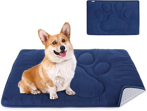 Coldwind Dog Crate Pad(19"x 30"),Washable Crate Mat with Anti-Slip Bottom, Dog Mats for Sleeping, Breathable Kennel Pad,Dark Colored to Hide Stains, Navy - color: Navy, size: Medium (19" x 30")