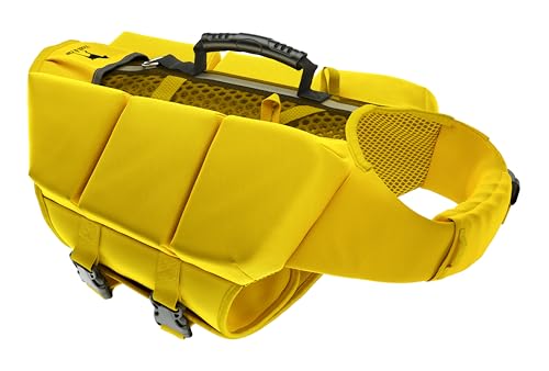 NOAH & PAW Dog Life Jacket, Human Standards Lifejacket Design, Dog Life Vest for Swimming and Boating, 3X Foam Support for Max Floating, Breathable Mesh, Salvavidas para Perros, Size XL - color: Yellow, size: XL