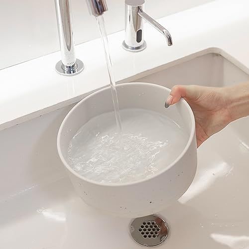 Oslo Ceramic Dog Bowl - 8'' Dog Food Water Bowl for Medium and Large Dogs, Heavy Duty Non-Slip Dog Dish, Modern Scandi-Style Stoneware Pet Feeder Bowl, Dishwasher Safe (70Oz, White) - size: 8 inch