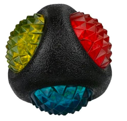 Dog Dental Lighted Translucent Rubber Diamond Balls 3 inch Small to Medium Canines (Black) - color: Black