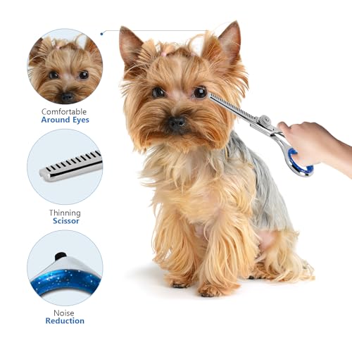 Professional 4.5-Inch Thinning Shears - Small Dog Grooming Scissors for Dogs' Faces and Eyes - Sharp & Durable - Ideal for Tight Spaces and Detailed Grooming - Pet and Cat Grooming Supplies - size: 4.5 Inch