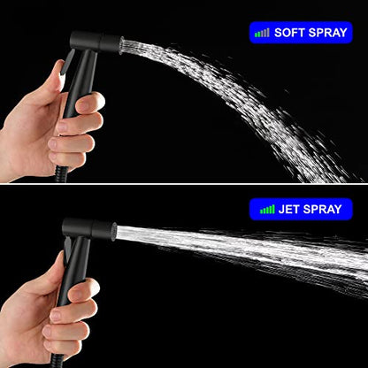 SHAMANDA Handheld Bidet Sprayer for Toilet, Stainless Steel Baby Cloth Diaper Sprayer Kit, Bathroom Toilet Bidet Attachment Set for Bathing Pets Feminine Hygiene, Matte Black BDS01-7 - color: Matte Black, style: Cold Water Mode Only