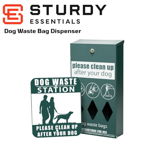 Complete Premium Dog Waste Station with 11.5 Gallon Pet Waste Bin, Trash Receptacle, Weatherproof, Stainless Steel, Easy Bag System Includes 300 Dog Waste Bags & 25 Liners - Black - color: Black 2
