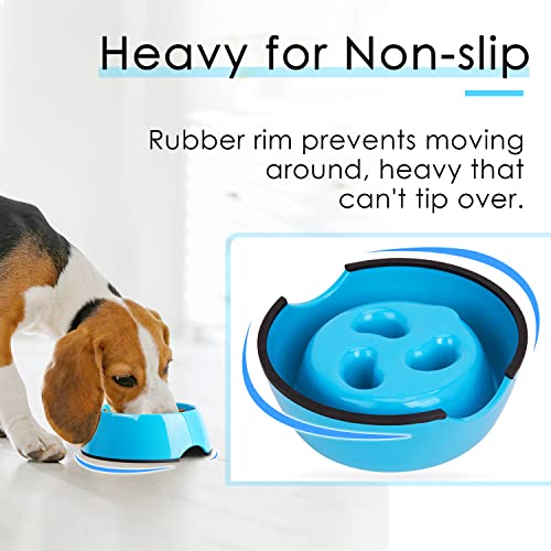 Super Design Slow Feeder Dog Bowl, 1 Cup, Non-Slip, Heat-Resistant, Sturdy, Dishwasher Safe, Suitable for Large Dogs - color: Blue, size: M