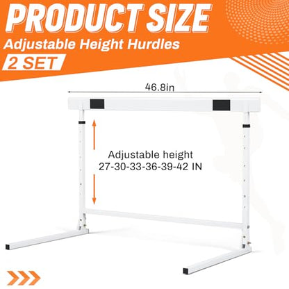 Seenelling Adjustable Height Hurdles from 27 to 42 Inch Foldable Track and Field Equipment Jumping Speed and Agility Training Hurdle for Track Soccer Athletic Basketball Courses Drills