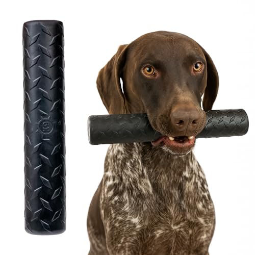 Monster K9 Chew Stick | Virtually Indestructible. Lifetime Guaranteed. | USA Made | VULCRON™ Natural Rubber | Durable, Heavy Duty Tug & Fetch Dog Toy for Aggressive Chewers | Med/Large Breeds, 9x1.75”