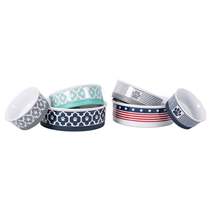 Bone Dry Lattice Collection Pet Bowl & Canister, Single Dish, Small 4.25x2", Aqua - color: Aqua, size: Small Single Dish, 4.25x2"