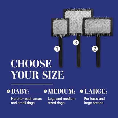 Chris Christensen Big K Dog Slicker Brush for Dogs (Goldendoodles, Labradoodles, Poodles), Groom Like a Professional, Fluff Detangle Style, Saves Time Energy, Black, Medium - color: Black, size: Medium