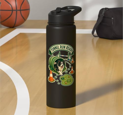 TUNNEL RUN READY Dog Agility Cones Stainless Steel Insulated Water Bottle - color: Black