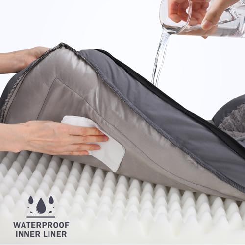 INVENHO Orthopedic Dog Beds Large Sized, XL Washable Dog Sofa with Egg-Crate Foam, Waterproof Lining and Non-Skid Bottom - color: Dark Grey, size: XL (42"x 32"x 6.5")
