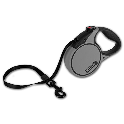 Alcott Kong Terrain Retractable Dog Leash, Large, Grey, 16' Long - color: Grey, size: Large 16'
