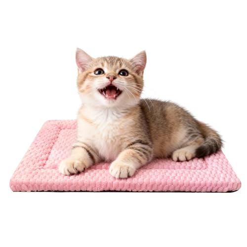 Dog Bed Mat – Soft & Comfortable Dog Kennel Pad for Crate – Durable Crate Bed & Mat for Dogs & Cats - color: Pink, size: XS(18"*14"*1.5")