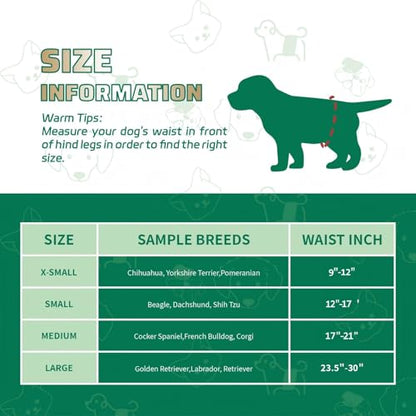 IMMCUTE Dog Diapers Male 50 Ct, XS Size, Super-Absorbent Male Dog Wraps Disposable Doggie Diapers with Wetness Indicator, Puppy Diapers Male for Marking, Excitable Urination - size: Extra Small (50 Ct)