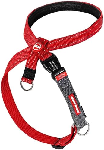 EzyDog Crosscheck No Pull Dog Training Harness – 2-in-1 Escape Proof Reflective Dog Harness for Easy Controlled Walks (S, Red) - color: Red, size: S