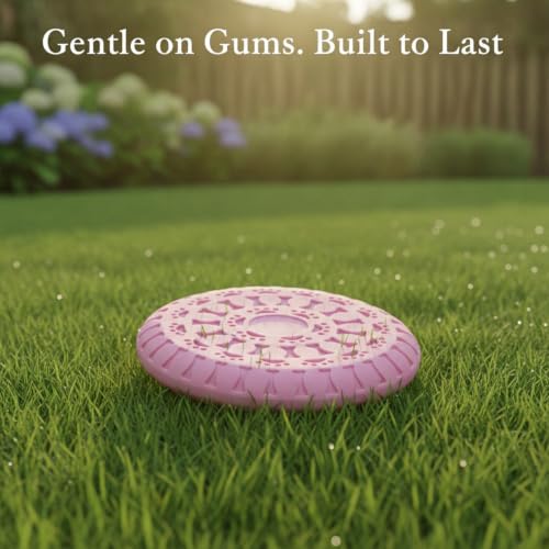 Soft TPR Rubber Dog Disc Toy, Flexible 8.7 Inch Flying Disc for Outdoor Fetch Training - color: Pink