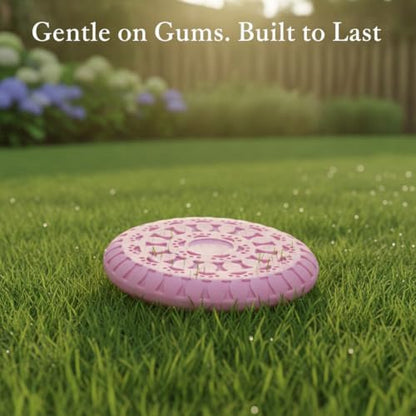 Soft TPR Rubber Dog Disc Toy, Flexible 8.7 Inch Flying Disc for Outdoor Fetch Training - color: Pink