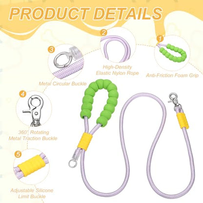 Dog Leash with Padded Hands Free, 6.6ft/2m Adjustable Bungee Dog Training Leash, No Pull Heavy Duty Nylon Rope(Purple), Intended for Large Medium Pet Running/Hiking/Walking - color: Purple, size: 6.6ft/2m