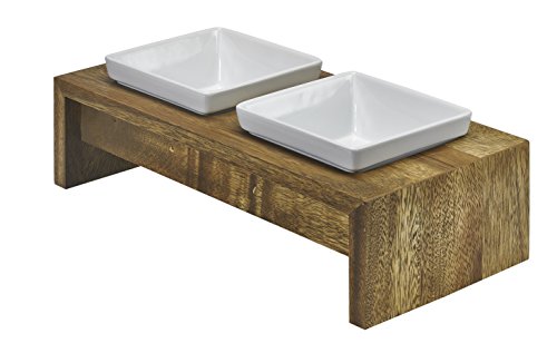 Bowsers Artisan Diner Double Feeder, Small, Bamboo - color: Bamboo, size: Small