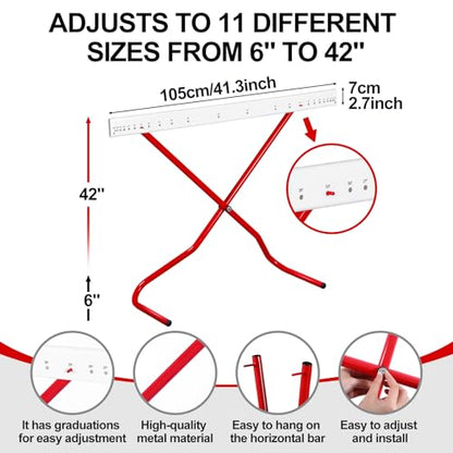 Seenelling 2 Pcs Adjustable Height Training Hurdle Red Track and Field Hurdles from 6 to 42 Inch Detachable Hurdles Track for Athletes Adults