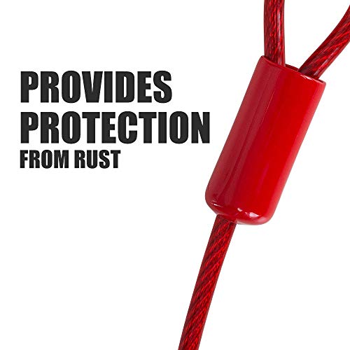 BV Dog Tie Out Cable 30 Feet - Heavy Duty Dog Lead Up to 125 Pounds - Reflective & Rust-Free with Quick Release Swivel Clips & 360° Rotating Clasp - Tangle-Free Dogs Runner for Yard (Red, Single) - color: 125lbs/ 30ft/ Red, style: Single
