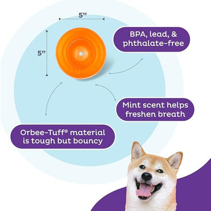 Outward Hound by Planet Dog Snoop Dog Toy – Treat‑Dispenser Puzzle Ball, Interactive Slow Feeder, Medium to Large Dogs, Bouncy & Mint-Infused, Orange, 5" - color: Orange