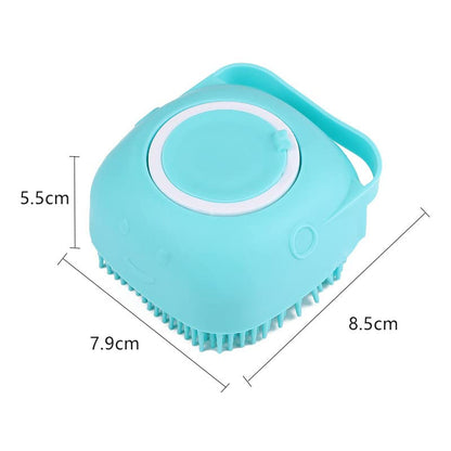 3-Pack Dog & Cat Bath Brush Set - Soft Silicone Pet Grooming Shampoo Brush, Massage Shower Brush with Shampoo Dispenser for Dogs & Cats - Gentle Bathing & Grooming Tool for Pets