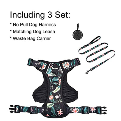 Petmolico Dog Harness for Small Dogs, Cute Harness Vest with Two Leash Clips and Soft Handle, Reflective Easy Walk Puppy Vest - Black Lotus, Small - color: Black Lotus, size: Small
