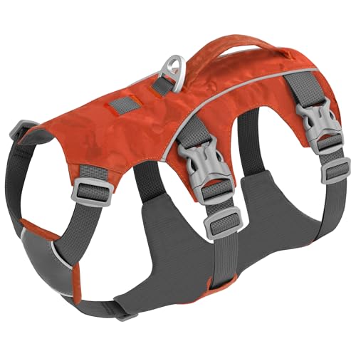 Escape Proof Dog Harness, Lightweight Full Body Pet Vest with Lift Handle and Leash Clip, Reflective Adjustable Small Dog Harness for Daily Walking(Vermilion,Chest:14-22") - color: Vermilion, size: XS: Chest 14-22", Fit 8-12 lbs