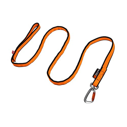 Non-stop Dogwear Bungee Dog Leash with Shock Absorption (2.0 m) - Elastic Dog Leash for Sports Running, Biking & Hiking - Hands Free Leash with Twistlock Safety Carabiner for Adventures, Black/Orange - size: 2.0 m / 23 mm