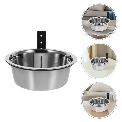 Happyyami Wall Mounted Pet Feeder Set with Elevated Stainless Steel Dog and Cat Food Water Bowls 8-inch Raised Feeding Station for Large Dogs and Cats
