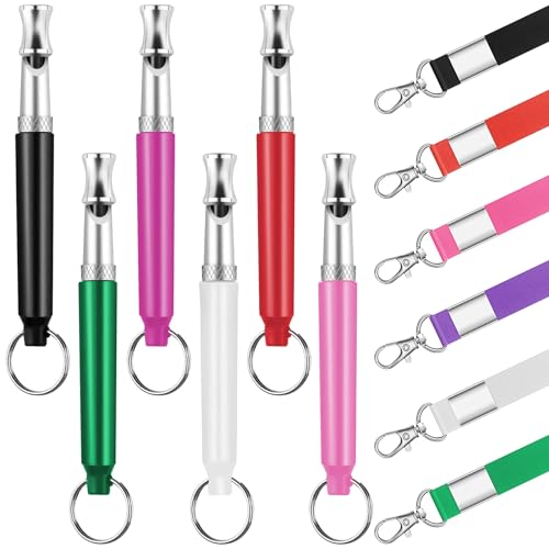 6 Pack Dog Whistle with Lanyard Stop Neighbors Dog from Barking Adjustable Ultrasonic Silent Dog Whistles Professional Dog Training Whistle for Dog Daily Training - color: Multicolor