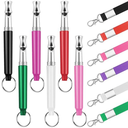 6 Pack Dog Whistle with Lanyard Stop Neighbors Dog from Barking Adjustable Ultrasonic Silent Dog Whistles Professional Dog Training Whistle for Dog Daily Training - color: Multicolor