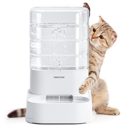 PAWGETHER® Automatic Cat Water Dispenser with 1 Filter Gravity Water Bowl for Dogs, 1 Gallon/3.5L Dog Water Bowl Dispenser, Cat Waterer, Easy to Fill - color: Waterer + 1 Filter