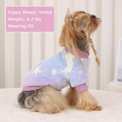 Dog Sweaters for Small Dogs Male Female Night Glow Doggy Clothes Girl Boy, Warm Pullover Doggie Sweatshirt, Winter Pet Coat Jacket Cat Costume, Small Dog Sweater Puppy Outfit, Pink, XXS - color: Night Glow Pink, size: XX-Small (Chest 11in )