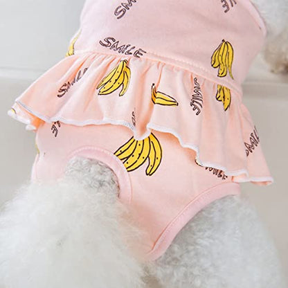 2 Pieces Dog Diaper with Suspender Washable Sanitary Pantie Reusable Puppy Sanitary Pants Cute Pet Underwear Diapers Jumpsuits for Small Female Dogs Girl in Heat Period (L) - size: L(8-11LB)
