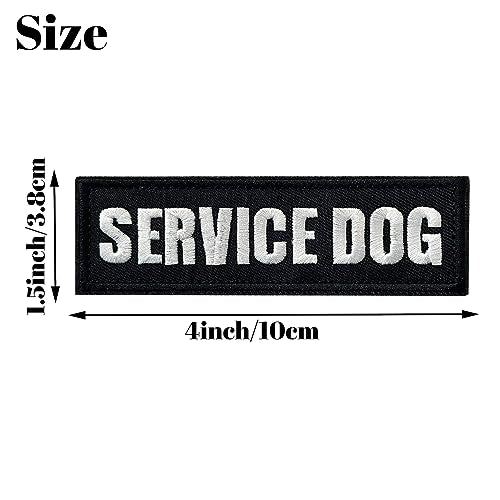 2 Pieces Service Dog Patches with Hook Backing for Service Animal Vests, Harnesses - color: 2pcs, Service Dog