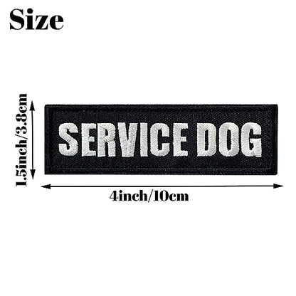 2 Pieces Service Dog Patches with Hook Backing for Service Animal Vests, Harnesses - color: 2pcs, Service Dog