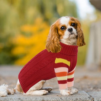 XSmall Dog Sweaters - Stretchy Turtleneck Pullover for Small Dogs, Girls & Boys - color: Red, size: X-Small