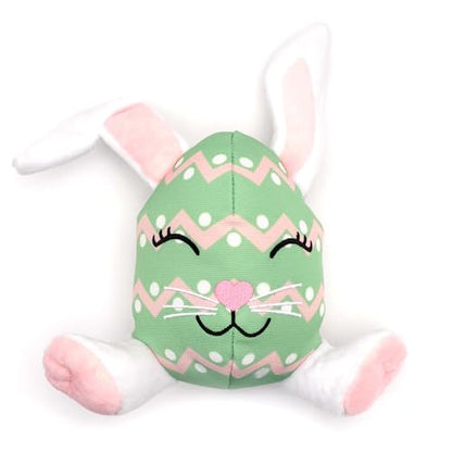 The Worthy Dog Holiday Pattern Tough Plush Squeaky Dog Toy,Easter Egg Bunny | Durable Mesh-Fused Lining, Chomp-Resistant Nylon, Interactive Tug & Toss Play, Easter Egg Bunny, Green, One Size - color: Easter Egg Bunny - Green, size: One Size