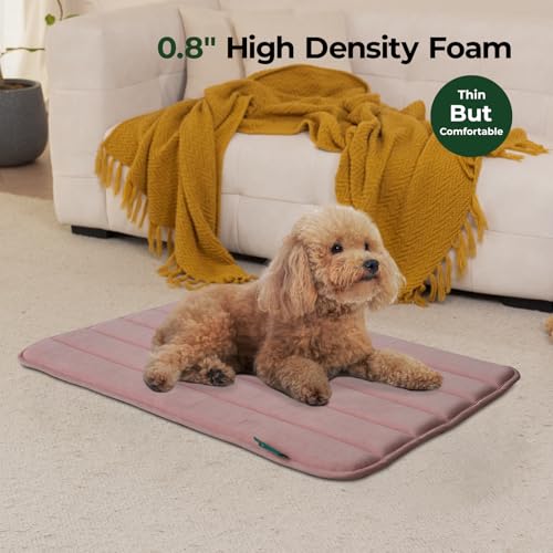 BALANCE Dog Crate Pad, Dog Foam Crate Mat Kennel Pad, Washable Water-Resistant Pet Bed Flat Dogs Cage Mat for Medium Dogs - color: Mellow Rose, size: 30.0"L x 19.0"W x 0.8"Th