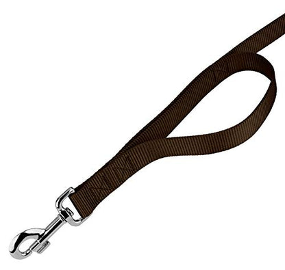 Country Brook Petz - Brown Martingale Heavyduty Nylon Dog Collar and Double Handle Leash (1 Inch, Extra Large) - color: Brown, size: Extra Large (Pack of 1)