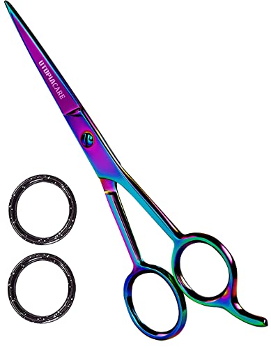 Utopia Care Hair Cutting and Hairdressing Scissors 6.5 Inch, Premium Stainless Steel Shears with Smooth Razor and Sharp Edge Blades for Salons, Men, Women and Kids, Rainbow - color: Rainbow, size: 6.5 Inch (Pack of 1)