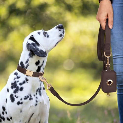 PET ARTIST PU Leather Dog Collar, Bright & Stylish Brown Dog Collar with Quick Release Gold Metal Buckle, Soft Nylon Padded Durable Pet Collars Adjustable for Small Dogs, Neck Fit 9-14" - color: Brown, size: S: Fit 9-14" Neck(10-20 lbs)