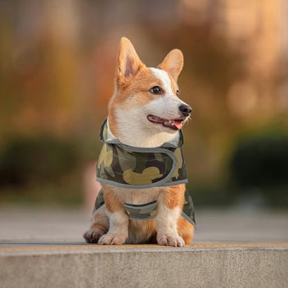 Dog Raincoat for Medium Dogs Waterproof Jacket Hooded Rain Coats with Reflective Strips Leash Hole & Poncho Adjustable Fit (CamoDuck,M) - color: Camo Ducks, size: Medium