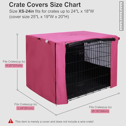 HiCaptain Breathable Dog Crate Cover 36 Inch, Durable Heavy Duty Kennel Cover, Dual Zippered Panels, Windproof Waterproof UV-Resistant(Pink) - color: Pink, size: 36.0"L x 23.0"W x 25.0"H