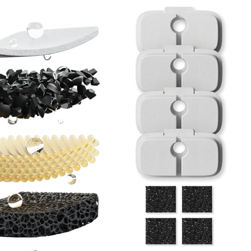 PETLIBRO Cat Water Fountain Filter Replacement, 4-Pack Cat Fountain Filters for Pet Water Fountain PLWF106/116/105/115/005/305, Cat Water Dispenser Filter with Sponges, 2-Month Supply - color: White, size: 4 Filters
